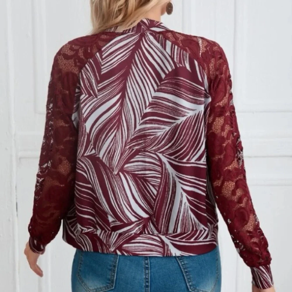 🌼5 for $25🌼 Lace Bomber Jacket - Picture 5 of 5